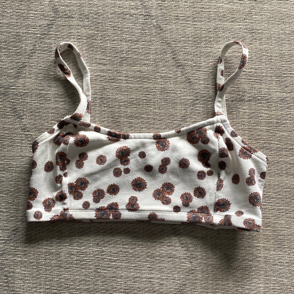 Bralette with Sunflower Pattern
